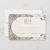 Wedding RSVP Art Nouveau William Morris Lavender Kaart (Voorkant)