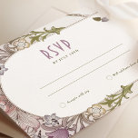 Wedding RSVP Art Nouveau William Morris Lavender Kaart<br><div class="desc">Art Nouveau Vintage bruiloft RSVP-kaart van William Morris in een floreel, romantisch en grillig design. Victoriaans bloei vult klassieke art decofonts aan. Voer je aangepaste gegevens in en je bent klaar. Als u het ontwerp verder wilt wijzigen, klikt u op de blauwe knop "Aanpassen". Hartelijk dank voor uw aandacht voor...</div>