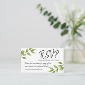 Wedding RSVP Botanische Waterverf Willow Krans Informatiekaartje (Staand voorkant)