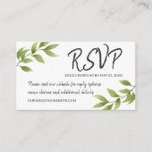Wedding RSVP Botanische Waterverf Willow Krans Informatiekaartje (Voorkant)