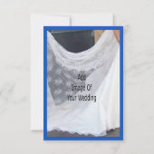 Wedding RSVP Card Blue Sapphire Bells Scrollwork (Achterkant)