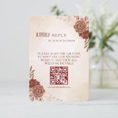 Wedding RSVP Card | Elegant Botanical & Coordinate (Staand voorkant)