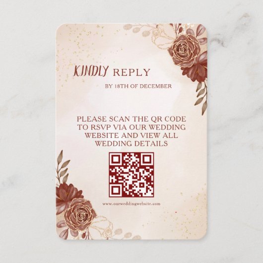 Wedding RSVP Card | Elegant Botanical & Coordinate (Voorkant)