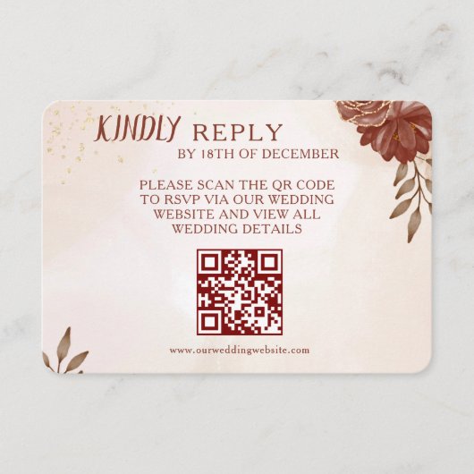 Wedding RSVP Card | Elegant Botanical & Coordinate (Voorkant)