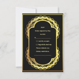 Wedding RSVP Card, Elegant Response Card Kaartje
