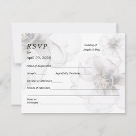 Wedding RSVP Card Soft Flowers Kaartje