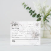 Wedding RSVP Card Soft Flowers Kaartje (Staand voorkant)
