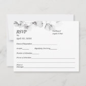 Wedding RSVP Card Soft Leaf Leaves  (Voorkant)