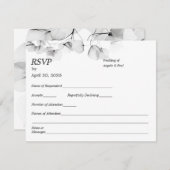 Wedding RSVP Card Soft Leaf Leaves (Voorkant / Achterkant)
