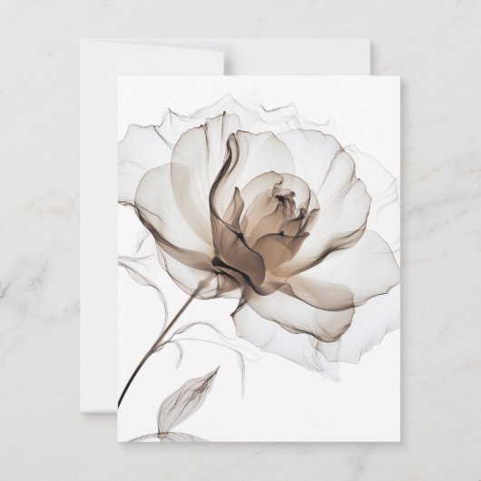 Wedding RSVP Card Soft Rose Flowers (Achterkant)