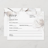 Wedding RSVP Card Soft Rose Flowers (Voorkant / Achterkant)