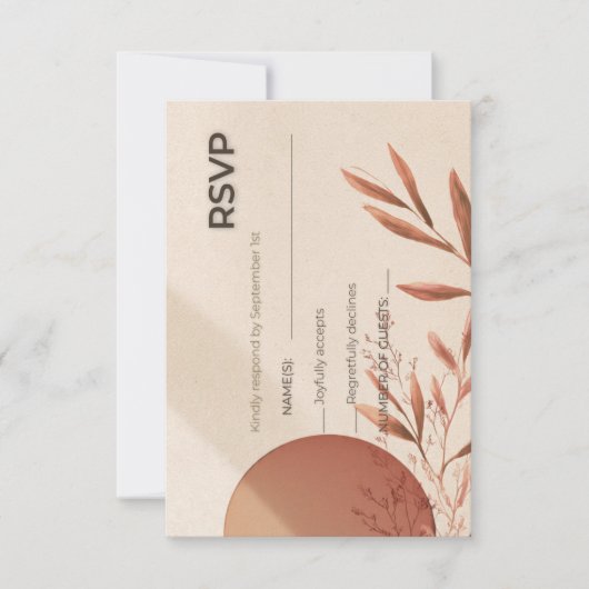 Wedding RSVP Card Terracotta Arch Olive Branch Kaart (Voorkant)