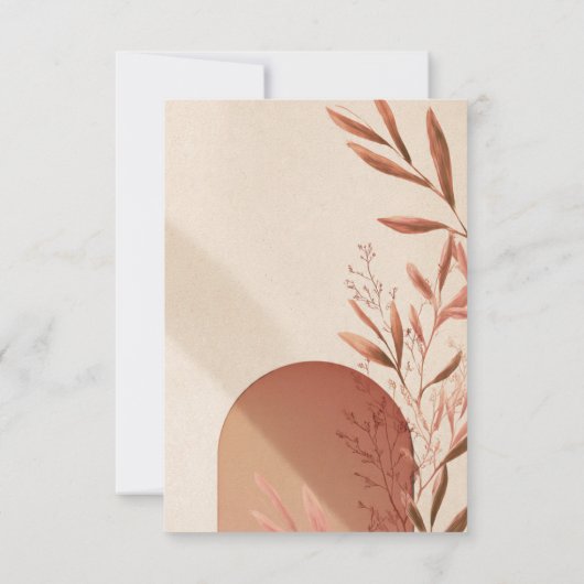 Wedding RSVP Card Terracotta Arch Olive Branch Kaart (Achterkant)