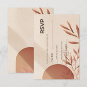 Wedding RSVP Card Terracotta Arch Olive Branch Kaart (Voorkant / Achterkant)