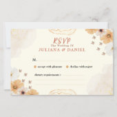 Wedding RSVP Card with Cream Floral Design (Voorkant)