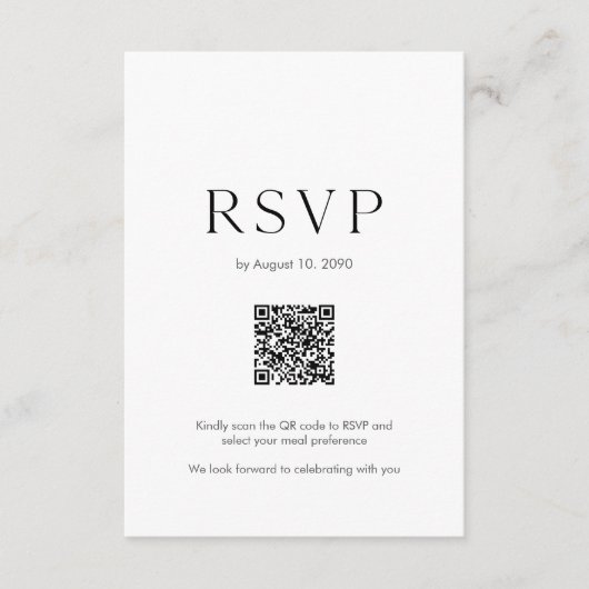 Wedding RSVP Card with QR Code | Elegant Floral (Voorkant)