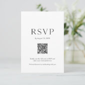 Wedding RSVP Card with QR Code | Elegant Floral (Staand voorkant)