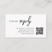 Wedding RSVP | Eenvoudig reinigen QR-code minimali Informatiekaartje (Voorkant)