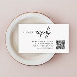 Wedding RSVP | Eenvoudig reinigen QR-code minimali Informatiekaartje<br><div class="desc">Eenvoudige, stijlvolle trouwwebsite RSVP-behuizingskaart in een moderne, minimalistische ontwerpstijl met een klassieke typografie en een gesofisticeerd gevoel op een witte achtergrond. De tekst kan gemakkelijk worden gepersonaliseerd met uw namen, trouwwebsite, scannbare QR-code en bericht voor een uniek type trouwontwerp om uw vrienden en familie op de hoogte te houden van...</div>