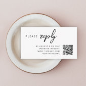 Wedding RSVP | Eenvoudig reinigen QR-code minimali Informatiekaartje