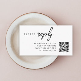Wedding RSVP | Eenvoudig reinigen QR-code minimali Informatiekaartje