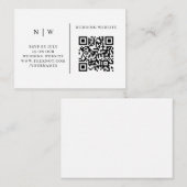 Wedding RSVP | Eenvoudig reinigen QR-code minimali Informatiekaartje (Voorkant / Achterkant)