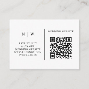Wedding RSVP   Eenvoudig reinigen QR-code minimali Informatiekaartje
