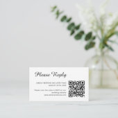 Wedding RSVP | Eenvoudig reinigen QR-code minimali Informatiekaartje (Staand voorkant)