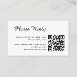 Wedding RSVP | Eenvoudig reinigen QR-code minimali Informatiekaartje