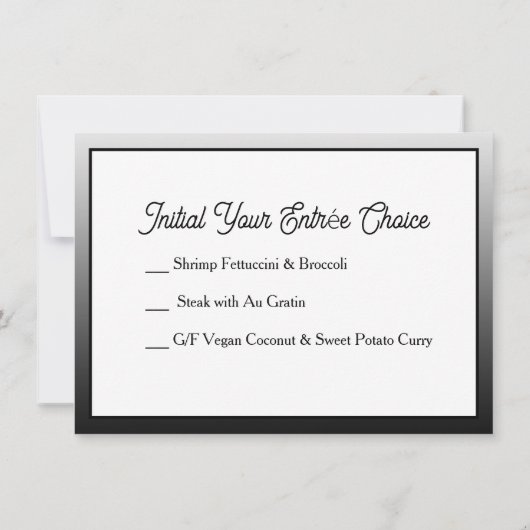  Wedding RSVP & Entrée Choices Kaart (Achterkant)