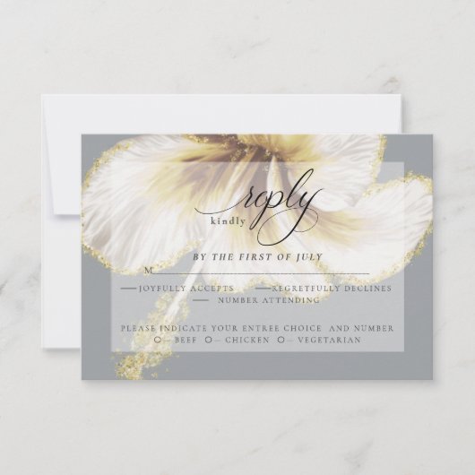 Wedding RSVP | Gele Waterverf Hibiscus Flower (Voorkant)
