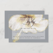 Wedding RSVP | Gele Waterverf Hibiscus Flower (Voorkant / Achterkant)