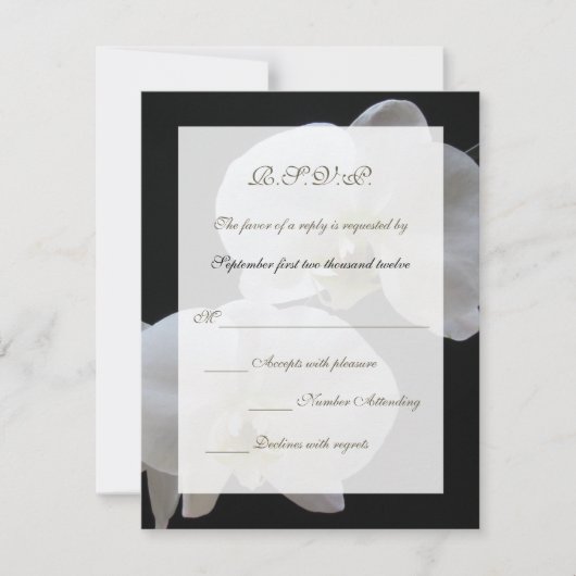 Wedding RSVP Invitation Kaart - Orchideeën (Voorkant)