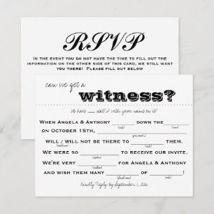 Wedding RSVP (invullen) Kaart