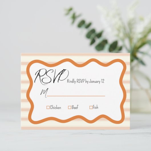 Wedding RSVP Kaart Daffodil (Staand voorkant)
