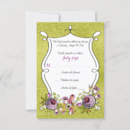 Wedding RSVP-Kaart | Filmflora voor Waterverf Kaart