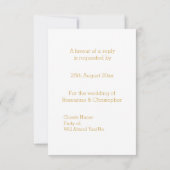 Wedding RSVP Kaart Gold Hearts (Achterkant)