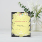 Wedding RSVP kaart met krijtbord en liefdes vogels (Staand voorkant)