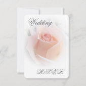 Wedding RSVP Kaart Peach Roze Rosebud (Voorkant)