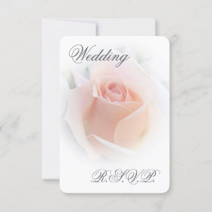 Wedding RSVP Kaart Peach Roze Rosebud