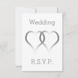 Wedding RSVP Kaart Silver Hearts