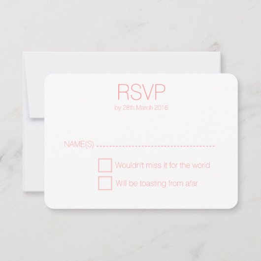 Wedding RSVP (koraal) (Achterkant)