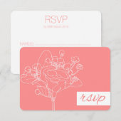 Wedding RSVP (koraal) Kaartje (Voorkant / Achterkant)
