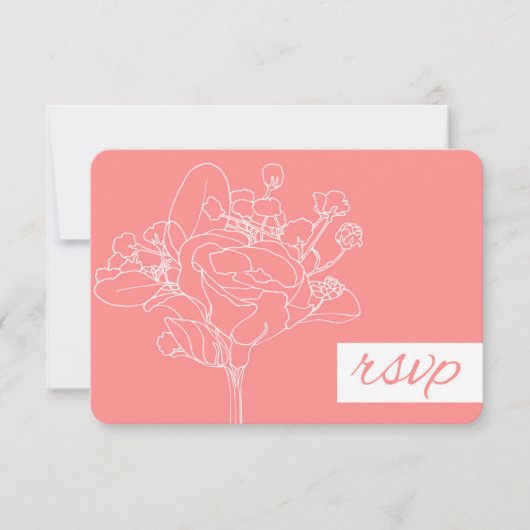 Wedding RSVP (koraal) Kaartje (Voorkant)