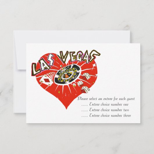 Wedding RSVP Las Vegas Valentijn Kaartje (Achterkant)