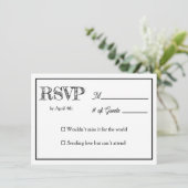 Wedding RSVP & Meal Choices Kaart (Staand voorkant)