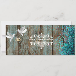 Wedding RSVP met gedesdistresseerd hout & duiven m Kaart