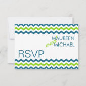 Wedding RSVP Modern Chevron Zigzag Kaartje (Achterkant)