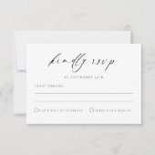Wedding RSVP Modern Minimal Script Enclosure Kaart (Voorkant)