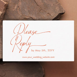 Wedding RSVP Modern oranje tekst QR-code Informatiekaartje